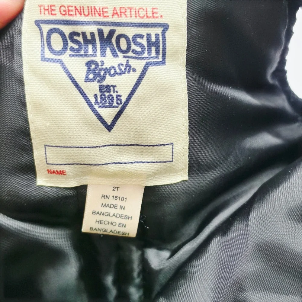 OshKosh B'gosh Snow Bibs Toddler 2T Black Insulated Winter Overalls